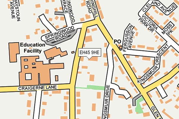 EH45 9HE map - OS OpenMap – Local (Ordnance Survey)