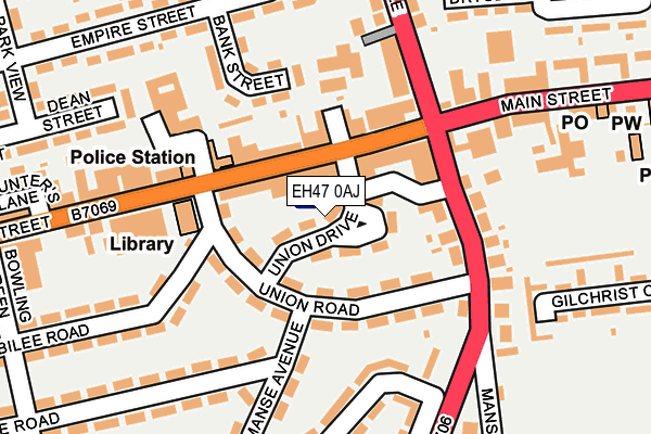 EH47 0AJ map - OS OpenMap – Local (Ordnance Survey)