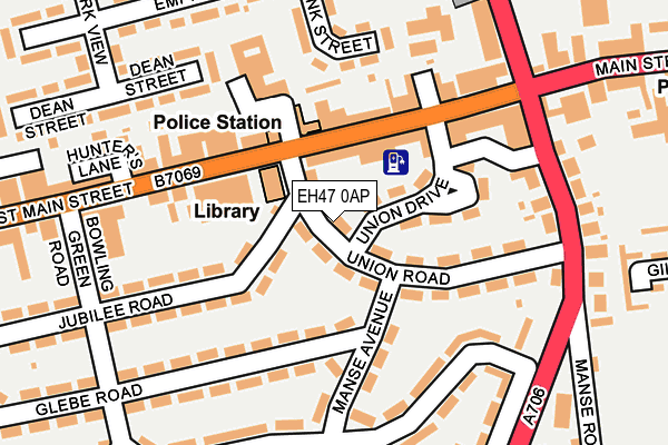 EH47 0AP map - OS OpenMap – Local (Ordnance Survey)
