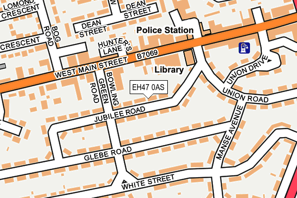 EH47 0AS map - OS OpenMap – Local (Ordnance Survey)