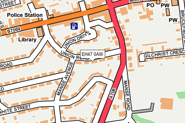EH47 0AW map - OS OpenMap – Local (Ordnance Survey)