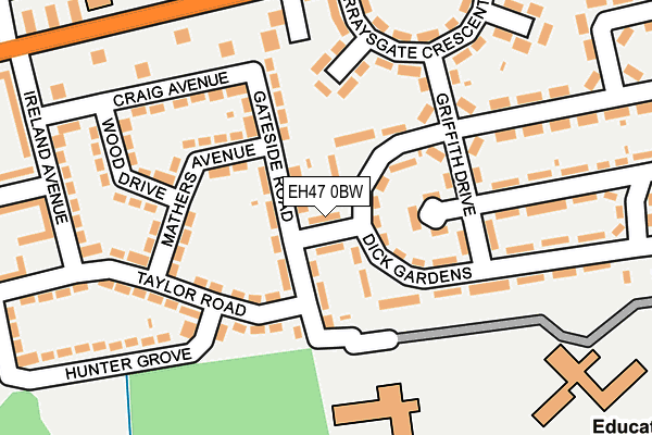 EH47 0BW map - OS OpenMap – Local (Ordnance Survey)