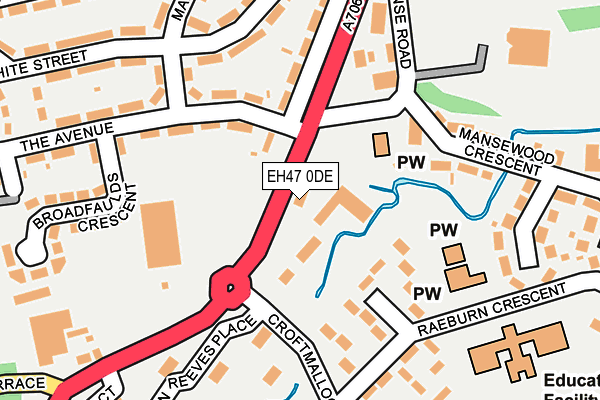 EH47 0DE map - OS OpenMap – Local (Ordnance Survey)