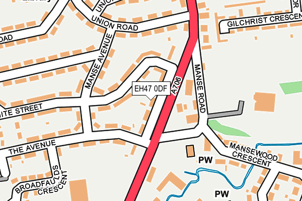 EH47 0DF map - OS OpenMap – Local (Ordnance Survey)