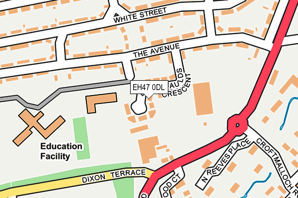 EH47 0DL map - OS OpenMap – Local (Ordnance Survey)