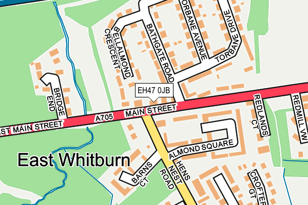 EH47 0JB map - OS OpenMap – Local (Ordnance Survey)