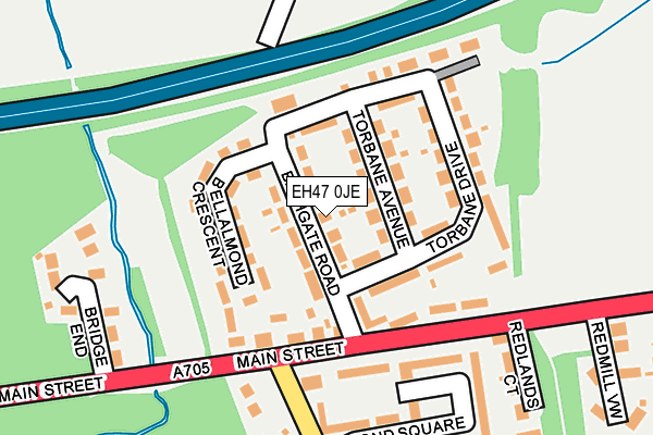 EH47 0JE map - OS OpenMap – Local (Ordnance Survey)