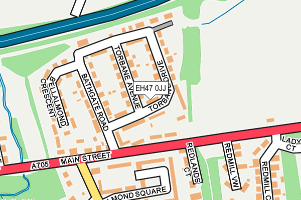 EH47 0JJ map - OS OpenMap – Local (Ordnance Survey)