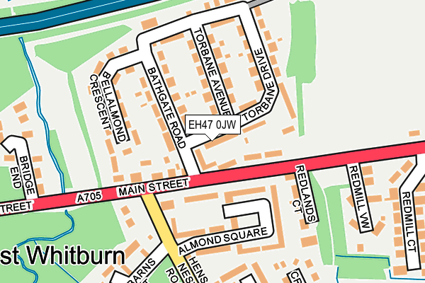 EH47 0JW map - OS OpenMap – Local (Ordnance Survey)