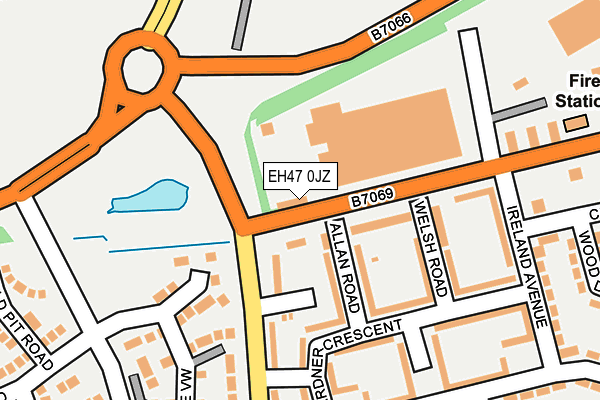 EH47 0JZ map - OS OpenMap – Local (Ordnance Survey)