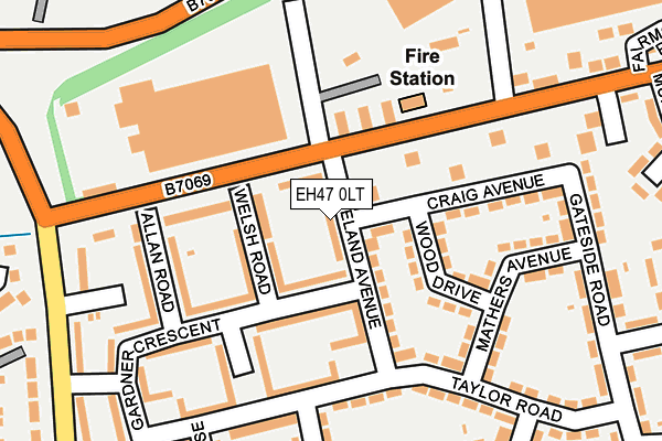 EH47 0LT map - OS OpenMap – Local (Ordnance Survey)