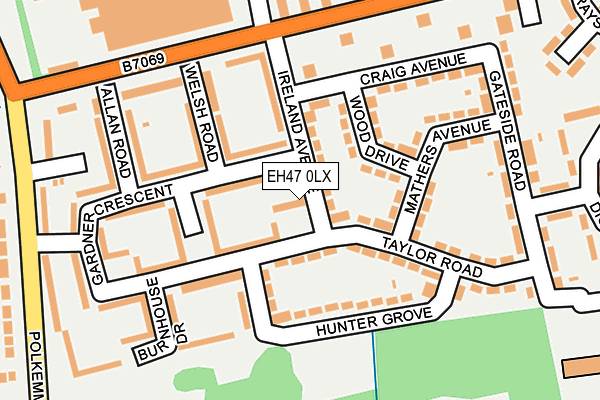 EH47 0LX map - OS OpenMap – Local (Ordnance Survey)