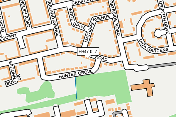 EH47 0LZ map - OS OpenMap – Local (Ordnance Survey)