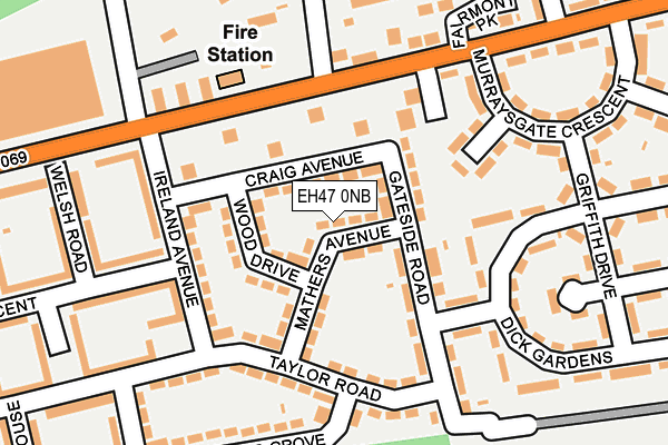 EH47 0NB map - OS OpenMap – Local (Ordnance Survey)