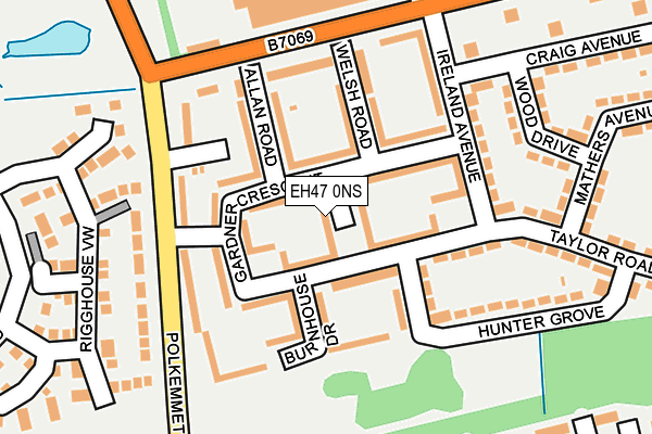 EH47 0NS map - OS OpenMap – Local (Ordnance Survey)