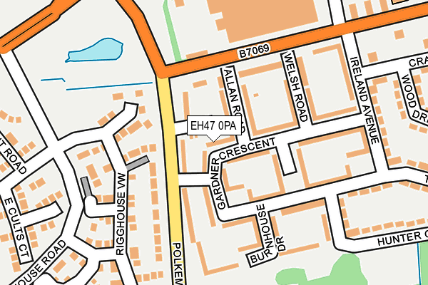 EH47 0PA map - OS OpenMap – Local (Ordnance Survey)