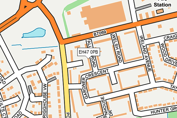 EH47 0PB map - OS OpenMap – Local (Ordnance Survey)