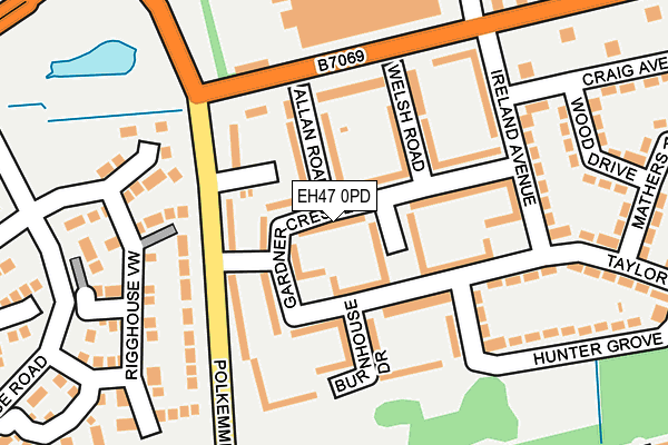 EH47 0PD map - OS OpenMap – Local (Ordnance Survey)