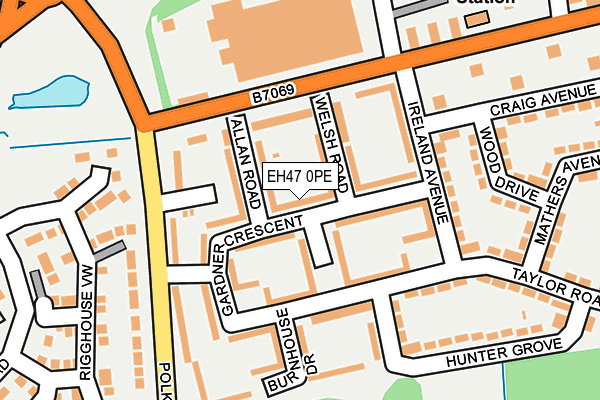 EH47 0PE map - OS OpenMap – Local (Ordnance Survey)