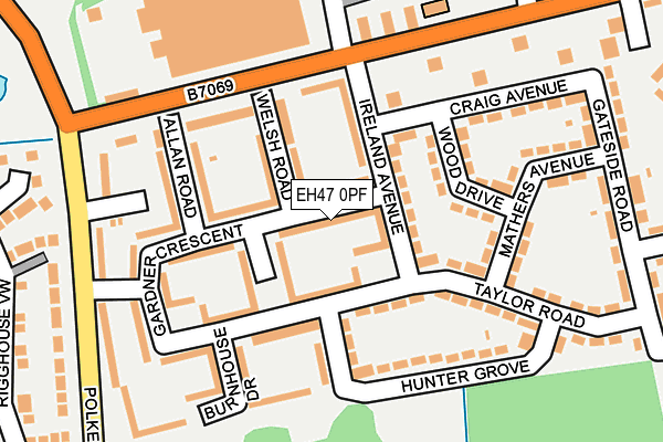 EH47 0PF map - OS OpenMap – Local (Ordnance Survey)