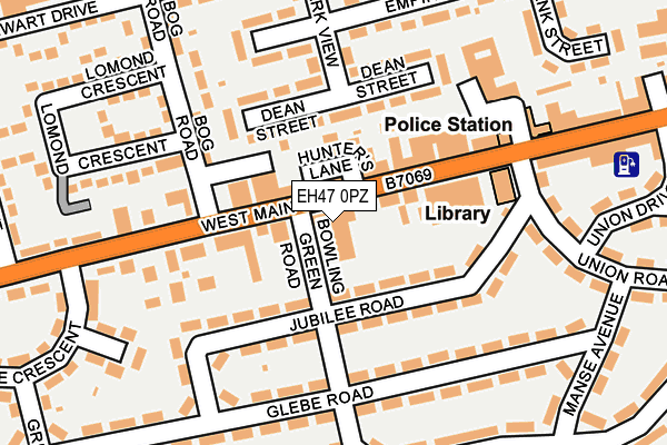 EH47 0PZ map - OS OpenMap – Local (Ordnance Survey)