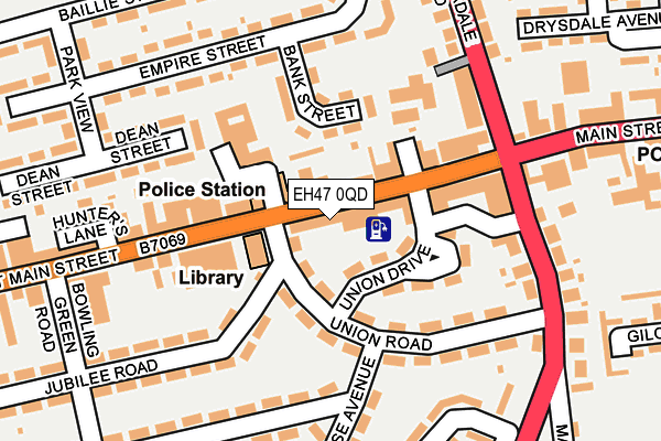 EH47 0QD map - OS OpenMap – Local (Ordnance Survey)