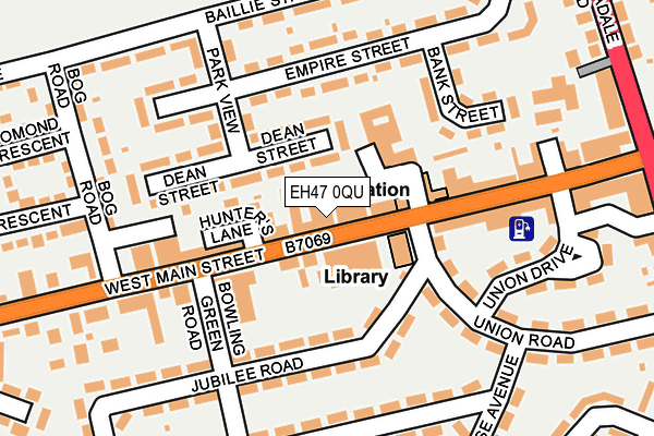 EH47 0QU map - OS OpenMap – Local (Ordnance Survey)