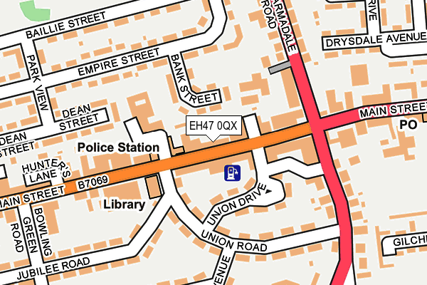 EH47 0QX map - OS OpenMap – Local (Ordnance Survey)