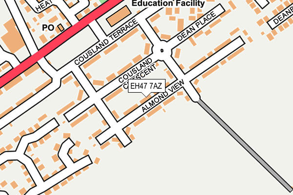 EH47 7AZ map - OS OpenMap – Local (Ordnance Survey)