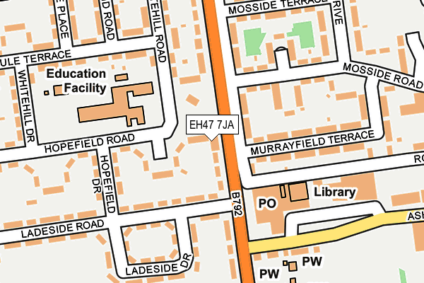 EH47 7JA map - OS OpenMap – Local (Ordnance Survey)