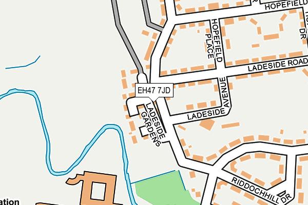 EH47 7JD map - OS OpenMap – Local (Ordnance Survey)