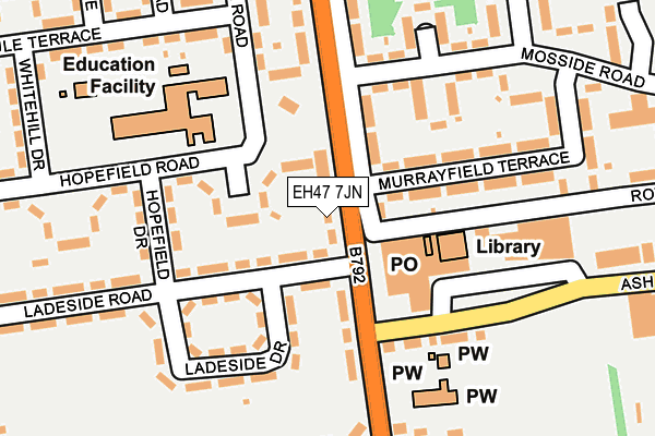 EH47 7JN map - OS OpenMap – Local (Ordnance Survey)