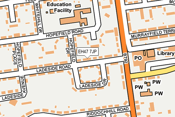 EH47 7JP map - OS OpenMap – Local (Ordnance Survey)
