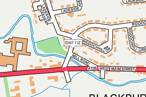 EH47 7JZ map - OS OpenMap – Local (Ordnance Survey)