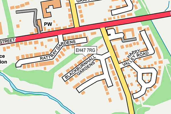 EH47 7RG map - OS OpenMap – Local (Ordnance Survey)