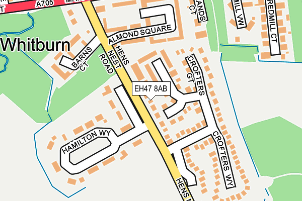 EH47 8AB map - OS OpenMap – Local (Ordnance Survey)