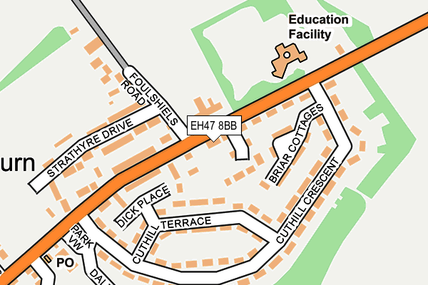 EH47 8BB map - OS OpenMap – Local (Ordnance Survey)