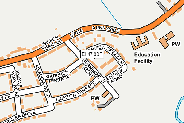 EH47 8DF map - OS OpenMap – Local (Ordnance Survey)