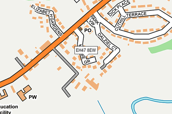 EH47 8EW map - OS OpenMap – Local (Ordnance Survey)