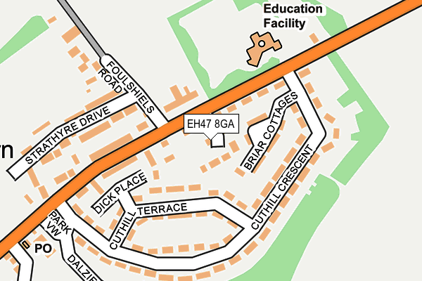 EH47 8GA map - OS OpenMap – Local (Ordnance Survey)