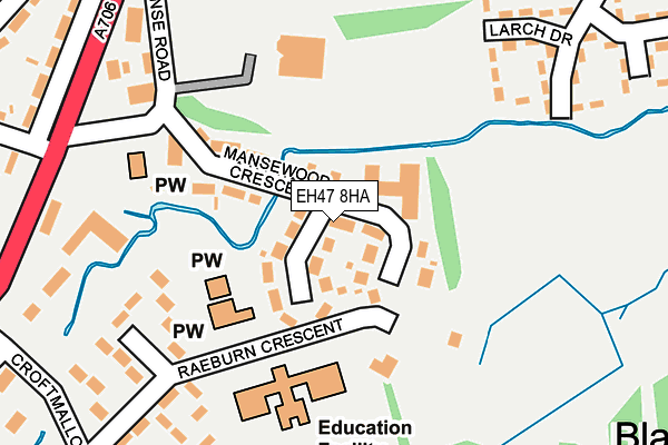 EH47 8HA map - OS OpenMap – Local (Ordnance Survey)