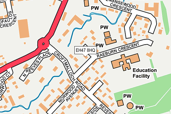 EH47 8HQ map - OS OpenMap – Local (Ordnance Survey)