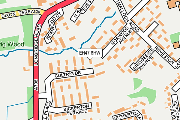 EH47 8HW map - OS OpenMap – Local (Ordnance Survey)