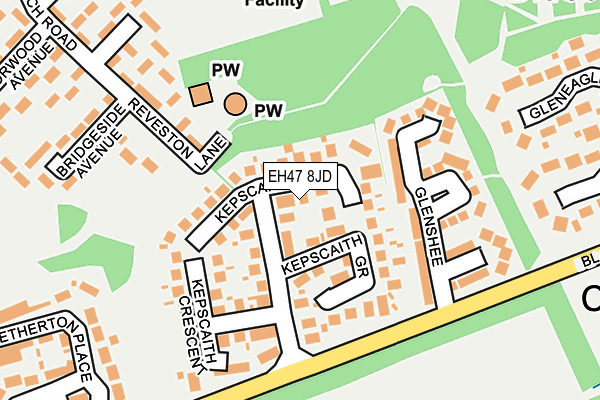 EH47 8JD map - OS OpenMap – Local (Ordnance Survey)