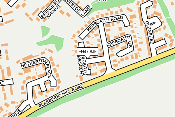 EH47 8JF map - OS OpenMap – Local (Ordnance Survey)