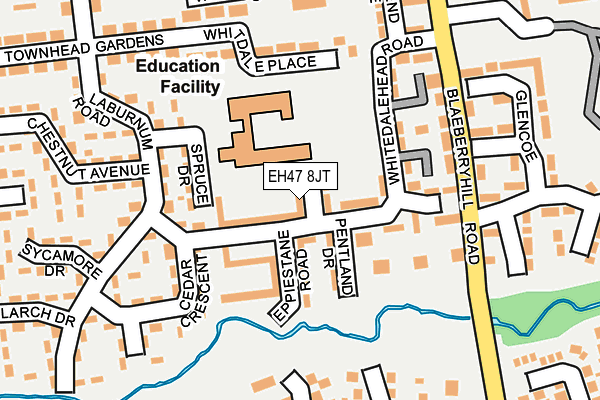 EH47 8JT map - OS OpenMap – Local (Ordnance Survey)