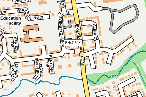 EH47 8JX map - OS OpenMap – Local (Ordnance Survey)