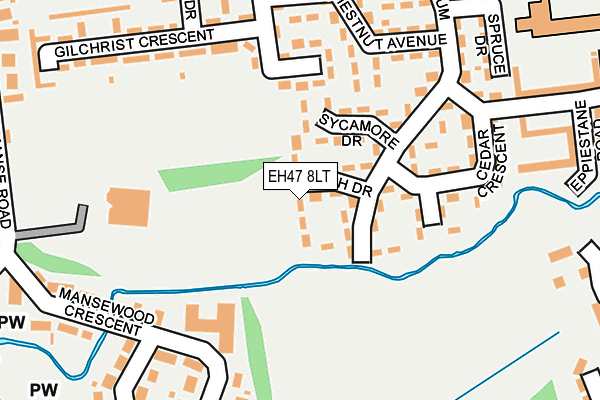 EH47 8LT map - OS OpenMap – Local (Ordnance Survey)