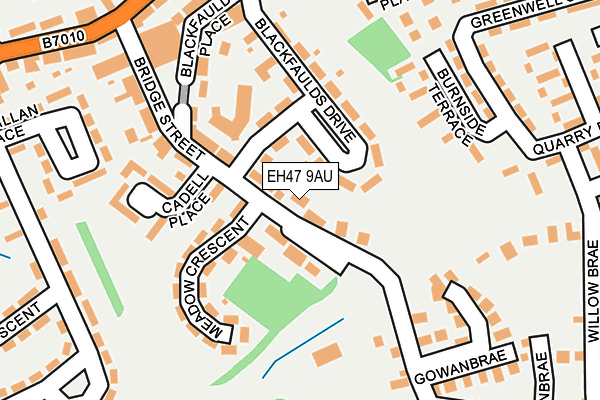EH47 9AU map - OS OpenMap – Local (Ordnance Survey)