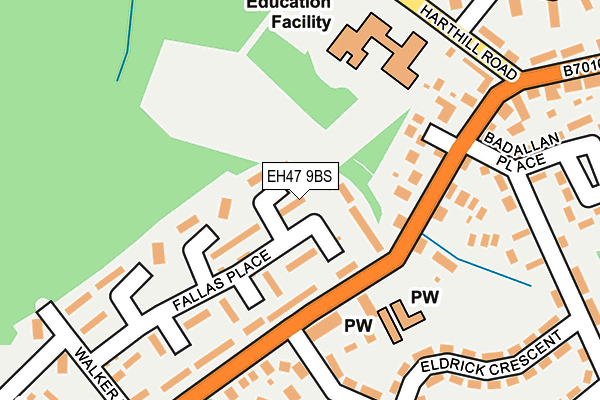 EH47 9BS map - OS OpenMap – Local (Ordnance Survey)